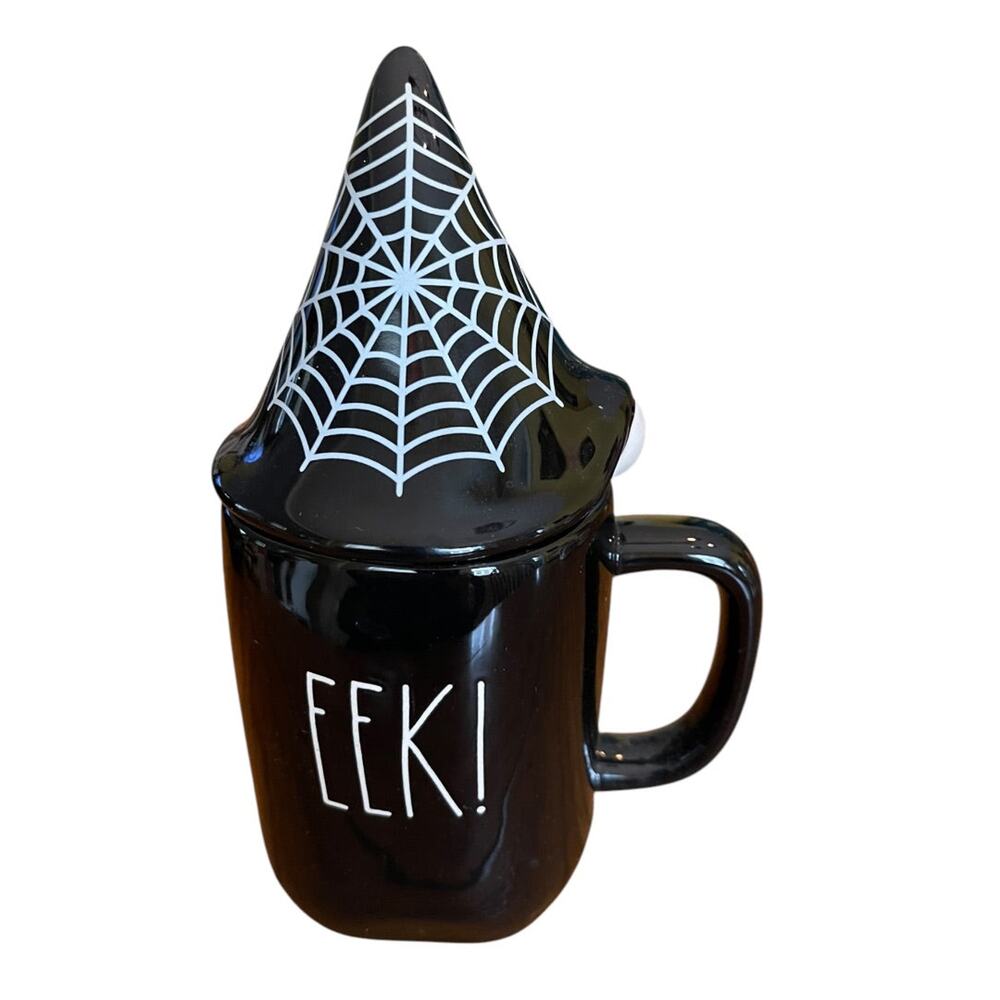 Rae Dunn by Magenta Black EEK! Halloween Gnome 24 oz Mug  Lid2